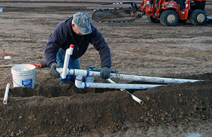 one of our Aventura irrigation contractors is replacing a commercial line
